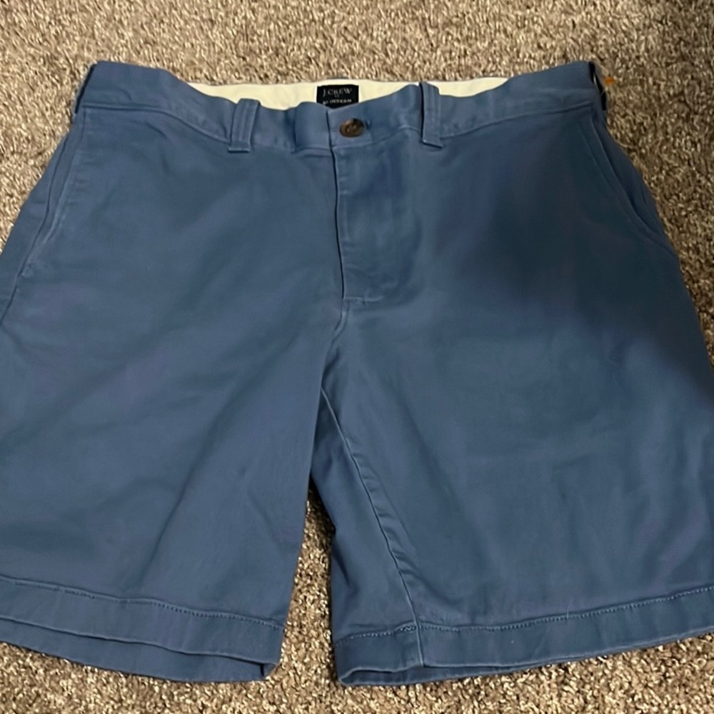 J. Crew Flat Front Blue Chino Shorts